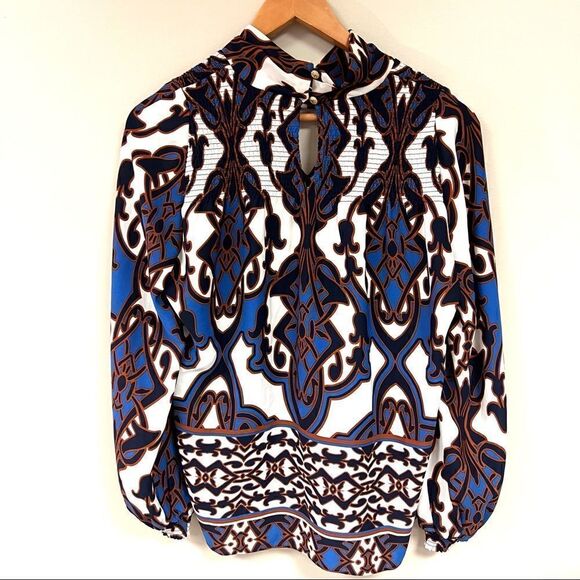Chicos black label printed long sleeve blouse size Sm - Picture 5 of 9